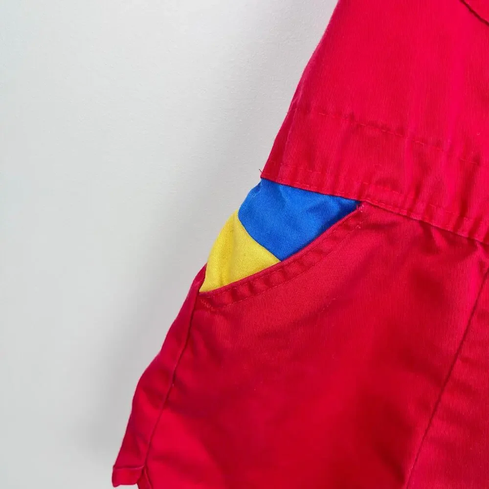 Vintage OshKosh B'gosh Color Block Shortalls 7 USA